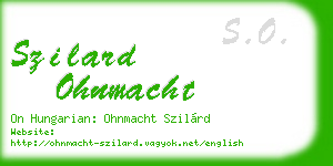 szilard ohnmacht business card